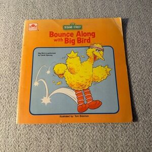 Sesame Street Golden Press Bounce Along with Big Bird Childrens Book 1987